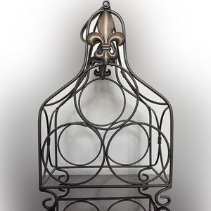 Metal Fleur de Lis Wine Rack